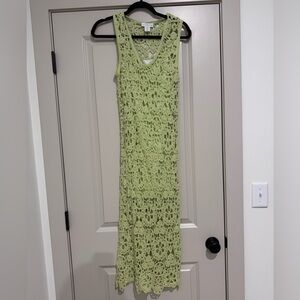 House of Harlow 1960 Light Green Crochet Maxi Dress